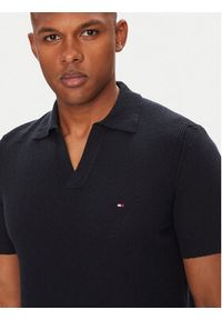 TOMMY HILFIGER - Tommy Hilfiger Polo MW0MW39531 Granatowy Regular Fit. Typ kołnierza: polo. Kolor: niebieski. Materiał: syntetyk #4