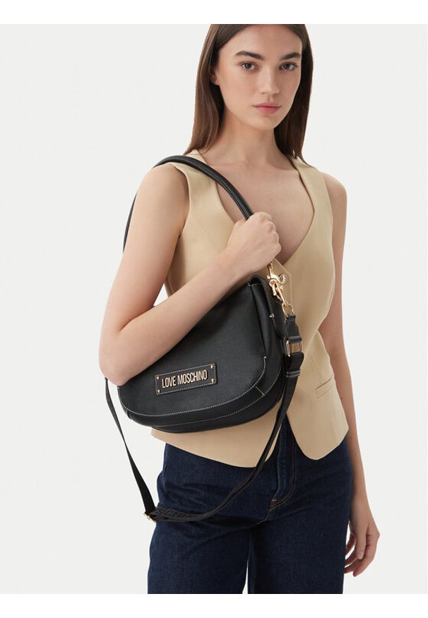 Love Moschino - LOVE MOSCHINO Torebka JC4286PP0OK1400A Czarny. Kolor: czarny. Materiał: skórzane