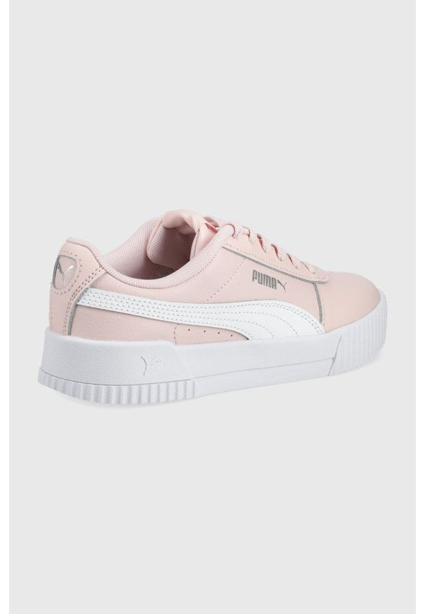 Puma buty dziecięce Carina L Jr 370677. kolor różowy. Nosek buta: okrągły. Zapięcie: sznurówki. Kolor: różowy. Materiał: guma. Obcas: na platformie