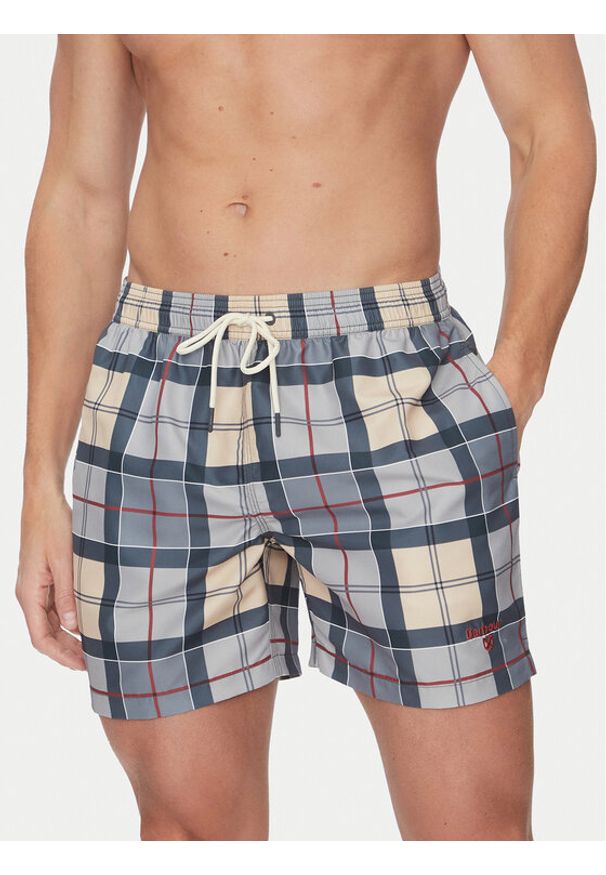 Barbour Szorty kąpielowe Staple Tartan MSW0065TN31 Szary Regular Fit. Kolor: szary. Materiał: syntetyk