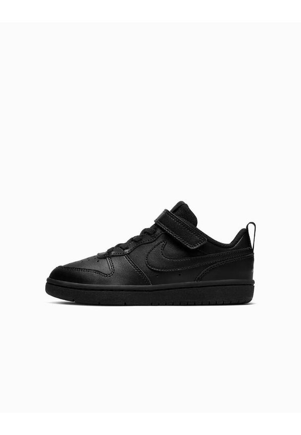 Buty Sportowe Dziecięce Nike Court Borough Low 2 Psv. Okazja: na co dzień. Zapięcie: rzepy. Kolor: czarny. Materiał: skóra. Model: Nike Court. Sport: turystyka piesza