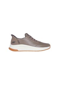 skechers - Kapcie SKECHERS SLIP-INS BOBS SQUAD 4 - DIRECT STEP Brązowy. Kolor: szary. Materiał: syntetyk, tkanina