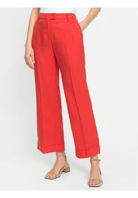 Olsen Spodnie materiałowe 14002165 Czerwony Straight Fit. Kolor: czerwony. Materiał: len