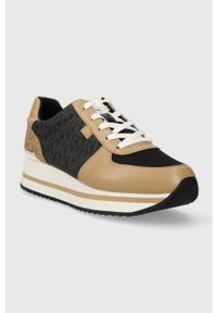 MICHAEL Michael Kors sneakersy Monique kolor czarny 43F3MQFSAB. Nosek buta: okrągły. Kolor: czarny. Materiał: guma. Obcas: na platformie #3
