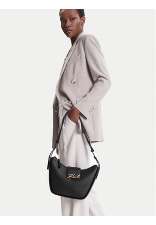 Karl Lagerfeld - KARL LAGERFELD Torebka A3W30046 Czarny. Kolor: czarny. Materiał: skórzane