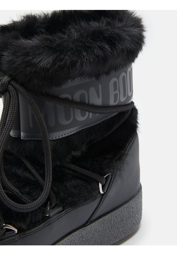 Moon Boot LTRACK FAUX FUR WP Śniegowce damskie. Kolor: czarny