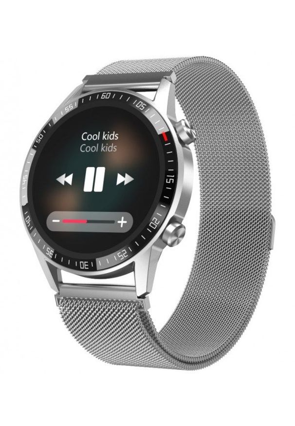 GARETT - Smartwatch Garett Gentleman GT srebrny, stalowy. Rodzaj zegarka: smartwatch. Kolor: srebrny, szary, wielokolorowy. Styl: sportowy, elegancki