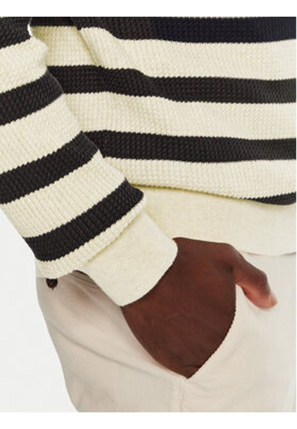 TOMMY HILFIGER - Tommy Hilfiger Sweter MW0MW36525 Beżowy Regular Fit. Kolor: beżowy. Materiał: bawełna