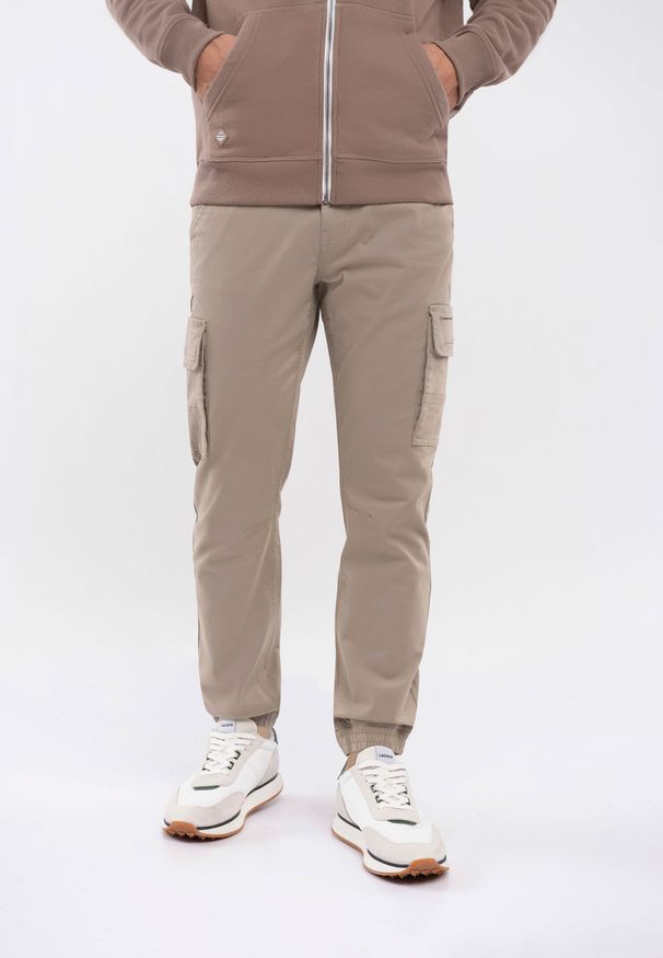 Volcano - Spodnie bojówki, Regular Fit, R-ALPIN. Kolor: beżowy. Materiał: materiał. Styl: sportowy