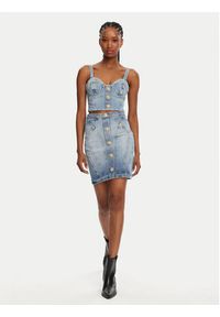 Balmain Top DF1AA345DE53 Niebieski Slim Fit. Kolor: niebieski. Materiał: bawełna #4