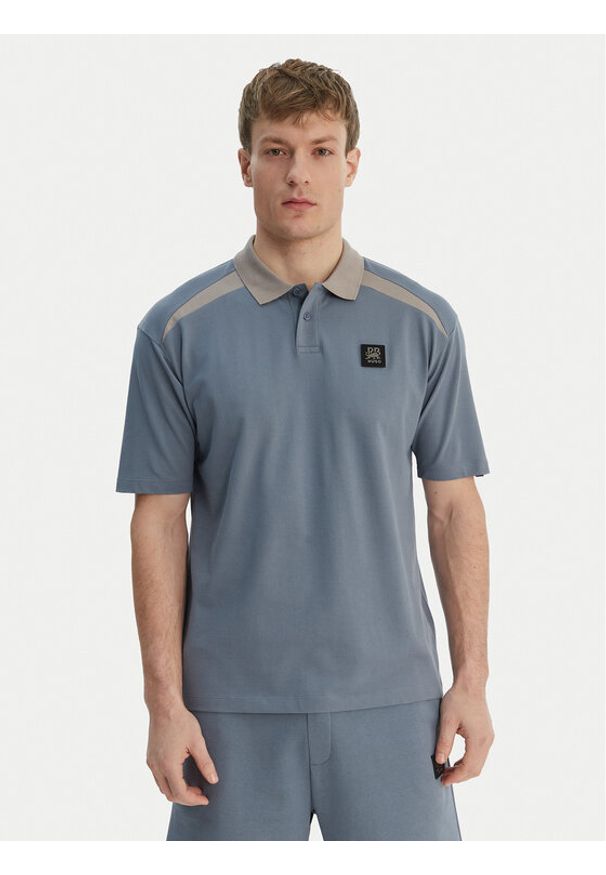 Hugo - HUGO Polo Dunios_RB 50559650 Niebieski Regular Fit. Typ kołnierza: polo. Kolor: niebieski. Materiał: bawełna