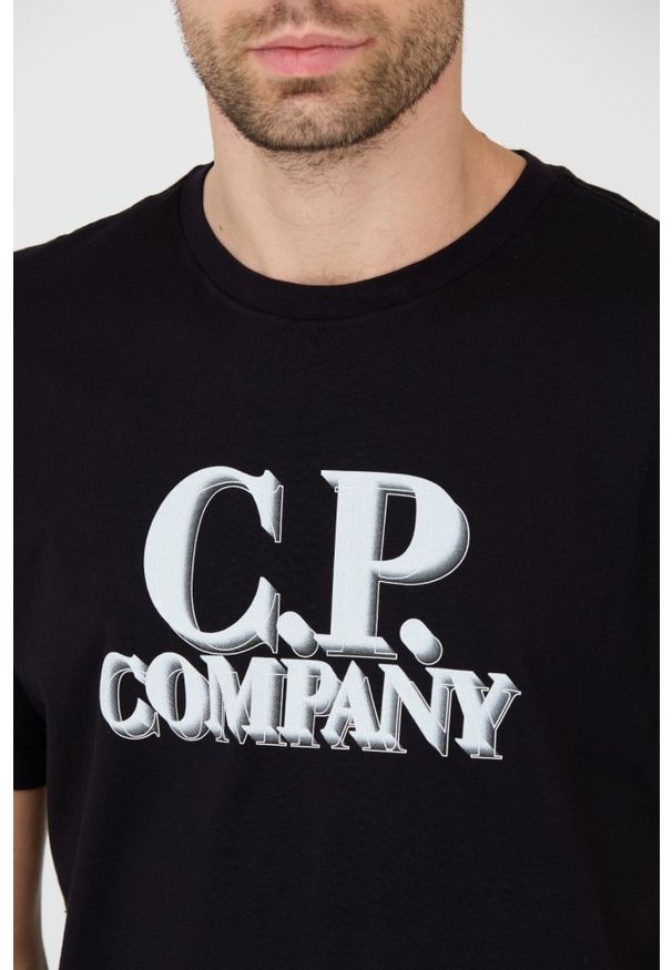 C.P. Company - C.P. COMPANY Czarny męski t-shirt Short Sleeve, Rozmiar XL. Kolor: czarny. Długość rękawa: krótki rękaw. Długość: krótkie