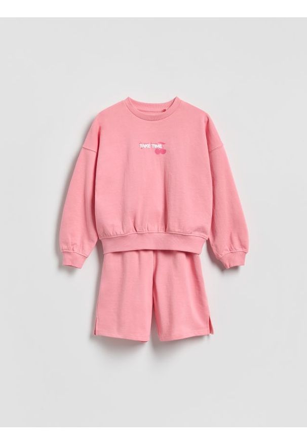 Reserved - Dresowy komplet z bawełny - różowy. Kolor: różowy. Materiał: bawełna, dresówka
