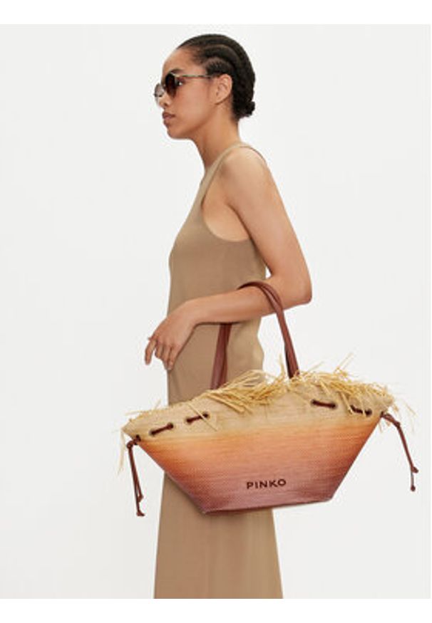 Pinko Torebka Pagoda Extra Shopper . PE 24 PLTT 102911 A1R6 Beżowy. Kolor: beżowy