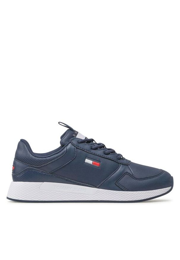 Tommy Jeans Sneakersy Flexi Runner Ess EM0EM01080 Granatowy. Kolor: niebieski. Materiał: skóra