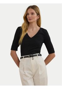 Lauren Ralph Lauren - LAUREN RALPH LAUREN Bluzka 200815843003 Czarny Slim Fit. Kolor: czarny. Materiał: bawełna
