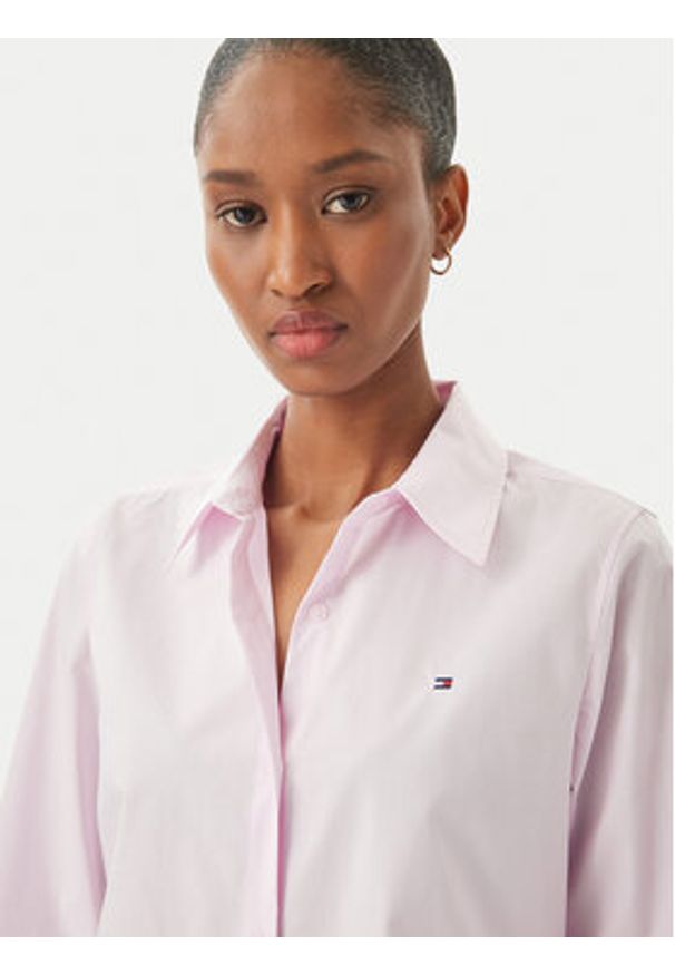 TOMMY HILFIGER - Tommy Hilfiger Koszula WW0WW47169 Różowy Regular Fit. Kolor: różowy. Materiał: bawełna
