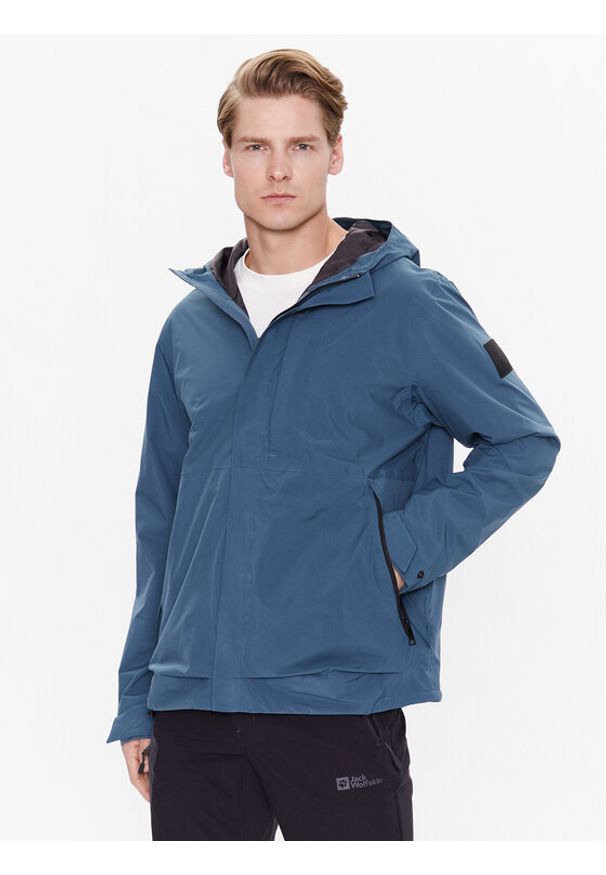 Jack Wolfskin Kurtka przeciwdeszczowa Goldgewann 1115761 Niebieski Regular Fit. Kolor: niebieski. Materiał: syntetyk