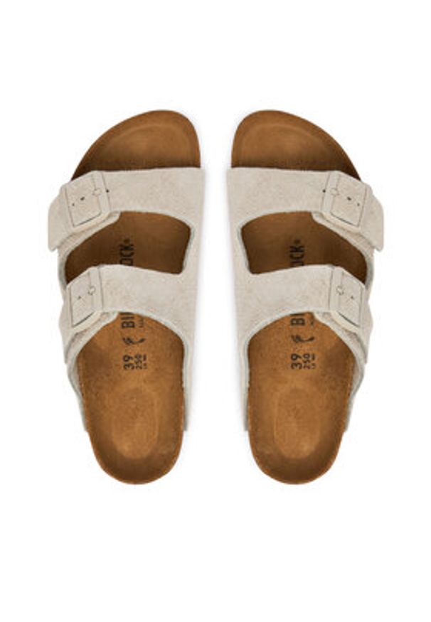 Birkenstock Klapki Arizona 1031645 Beżowy. Kolor: beżowy. Materiał: skóra, zamsz