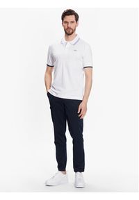 La Martina Polo VMP006 PK001 Biały Slim Fit. Typ kołnierza: polo. Kolor: biały. Materiał: bawełna