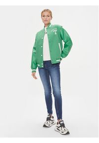 Tommy Jeans Kurtka bomber Letterman DW0DW15958 Zielony Regular Fit. Kolor: zielony. Materiał: syntetyk