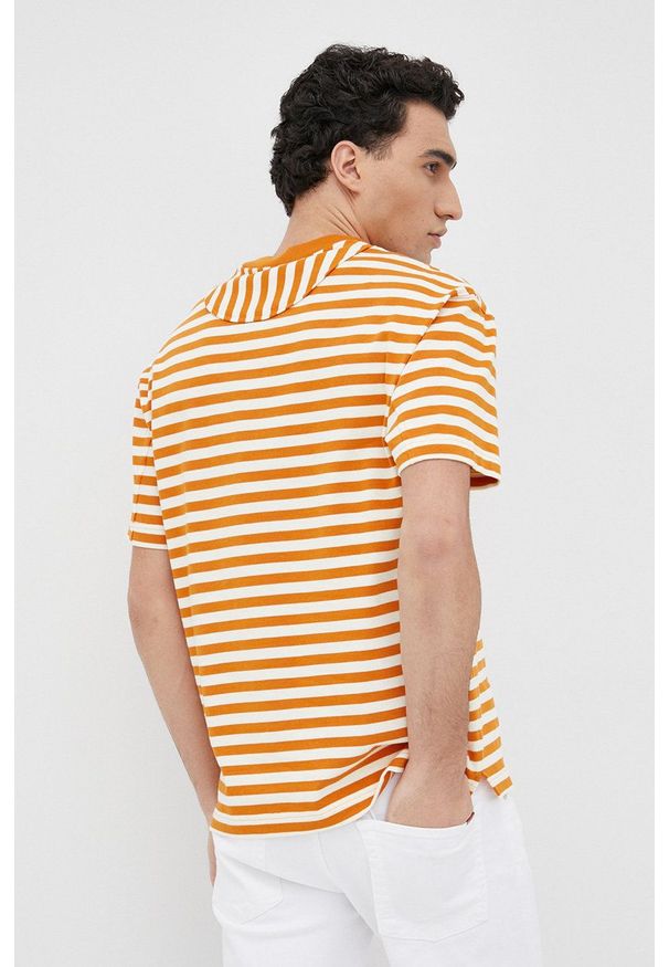 Liu Jo t-shirt bawełniany kolor pomarańczowy wzorzysty. Kolor: pomarańczowy. Materiał: bawełna