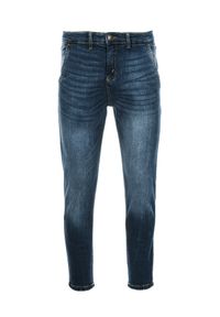 Ombre Clothing - Spodnie męskie jeansowe SLIM FIT - niebieskie V2 P1077 - XL. Kolor: niebieski. Materiał: jeans. Styl: klasyczny #3