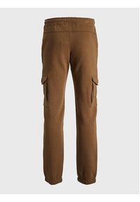 Jack & Jones - Jack&Jones Spodnie dresowe 12196573 Brązowy Regular Fit. Kolor: brązowy. Materiał: dresówka, syntetyk