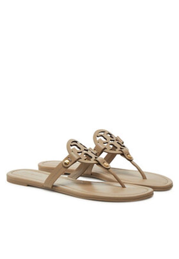 Tory Burch Japonki Miller 151169 Brązowy. Kolor: brązowy. Materiał: skóra