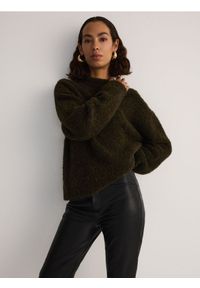 Reserved - Sweter z domieszką wełny - zielony. Kolor: zielony. Materiał: wełna