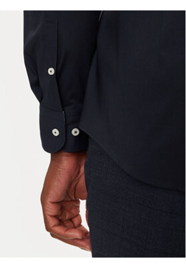 BOSS - Boss Koszula H-Hank 50519859 Granatowy Slim Fit. Kolor: niebieski. Materiał: bawełna