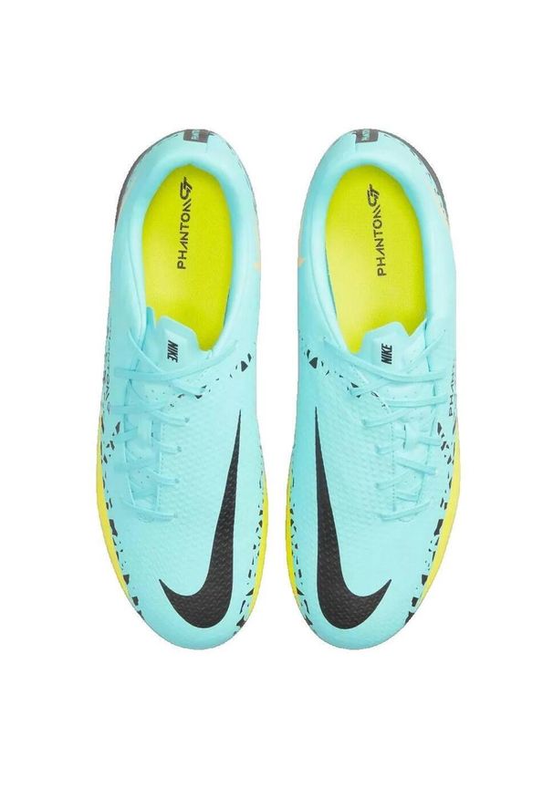 Buty piłkarskie męskie Nike Phantom GT2 Academy Fgmg. Zapięcie: sznurówki. Kolor: niebieski. Materiał: materiał, syntetyk, tkanina. Szerokość cholewki: normalna. Sport: piłka nożna