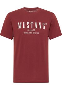 Mustang - MĘSKI T-SHIRT MUSTANG ALEX C PRINT RUSSET BROWN 1014081 8338. Wzór: nadruk #7