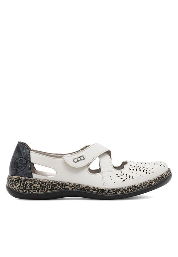 Rieker Półbuty 46375-60 Biały. Kolor: biały. Materiał: skóra