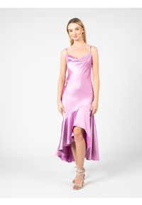 Pinko Sukienka "La Rosas" | 100033 Z345 | Kobieta | Różowy. Kolor: różowy. Materiał: poliester. Długość rękawa: na ramiączkach. Wzór: gładki. Sezon: lato. Typ sukienki: asymetryczne. Długość: maxi #4