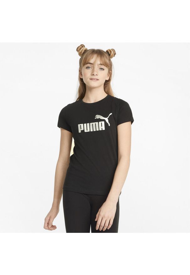 Puma Koszulka Ess+ Logo 84695301. Kolor: czarny