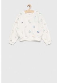 GAP bluza dziecięca x Disney kolor biały wzorzysta. Kolor: biały. Materiał: dzianina. Wzór: motyw z bajki #1