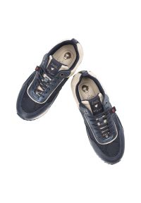 Granatowe Sneakersy Anekke Stylowe Obuwie Damskie. Okazja: na co dzień. Kolor: niebieski. Materiał: jeans, tkanina, zamsz #4