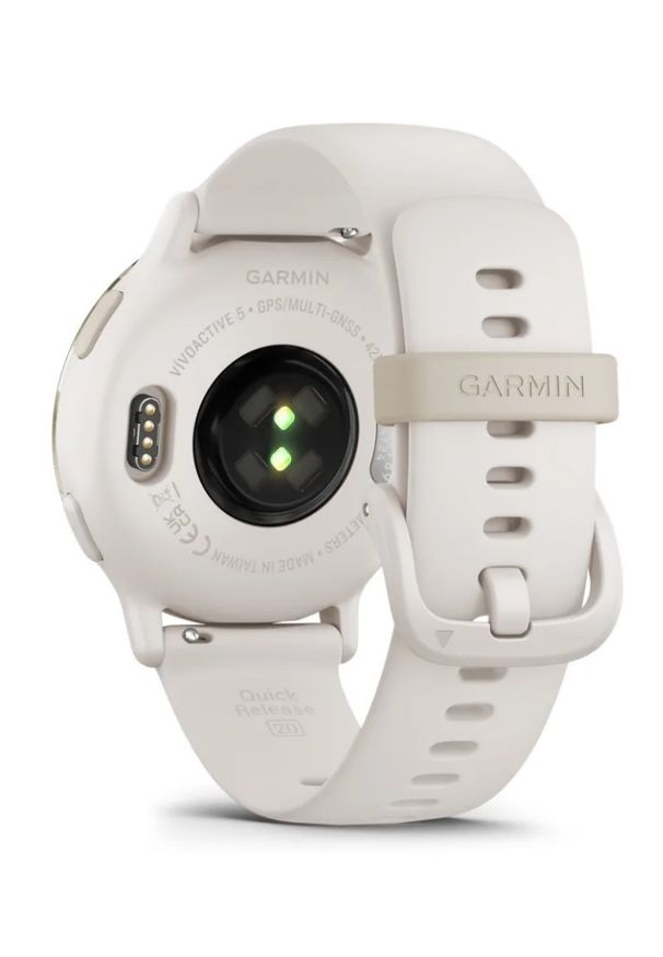 GARMIN - Garmin Vivoactive 5 kremowo-złoty. Rodzaj zegarka: cyfrowe. Kolor: kremowy, złoty, wielokolorowy. Styl: sportowy, casual