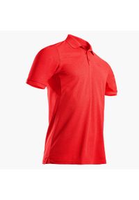 INESIS - Koszulka polo do golfa WW500 męska. Typ kołnierza: polo, golf. Kolor: czerwony. Materiał: materiał, poliester, elastan, poliamid