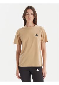 Adidas - adidas T-Shirt City Tech Summer Graphic JV8600 Beżowy Regular Fit. Kolor: beżowy. Materiał: syntetyk