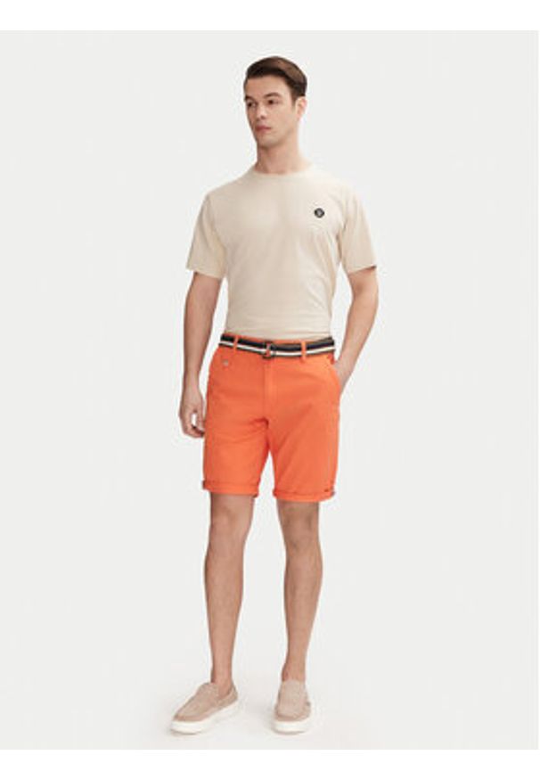 INDICODE Szorty materiałowe Royce 70-039 Pomarańczowy Slim Fit. Kolor: pomarańczowy. Materiał: bawełna