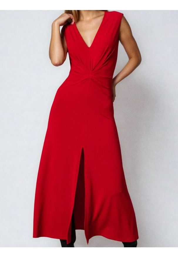 Sinsay - Sukienka maxi - czerwony. Kolor: czerwony. Długość: maxi