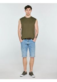 Big-Star - Koszulka męska bez rękawów khaki Irrer 303. Okazja: na co dzień. Kolor: zielony. Materiał: materiał, tkanina. Długość rękawa: bez rękawów. Wzór: moro, nadruk. Styl: militarny, klasyczny, casual #4