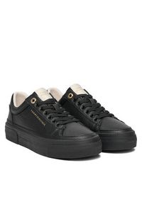 TOMMY HILFIGER - Tommy Hilfiger Sneakersy Th Platform Sneaker Tumbled Ltr FW0FW09018 Czarny. Kolor: czarny. Materiał: skóra. Obcas: na platformie