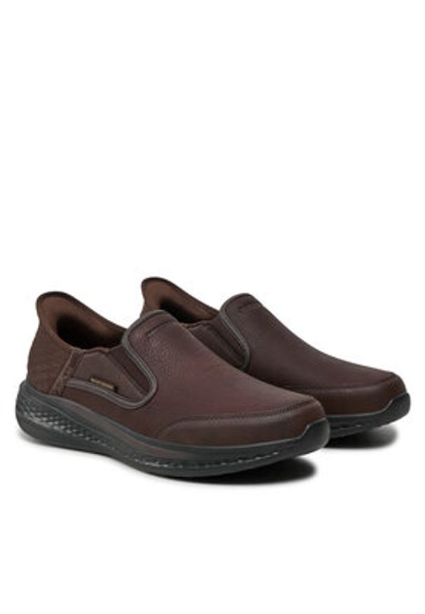 skechers - Skechers Półbuty Slade 205237 Brązowy. Kolor: brązowy. Materiał: skóra