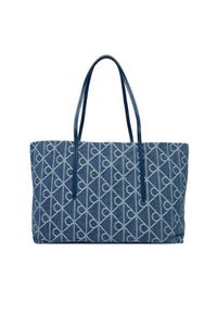 Calvin Klein Torebka Emblem Aop Denim Tote W/ Pouch LV04F3428G Niebieski. Kolor: niebieski #3