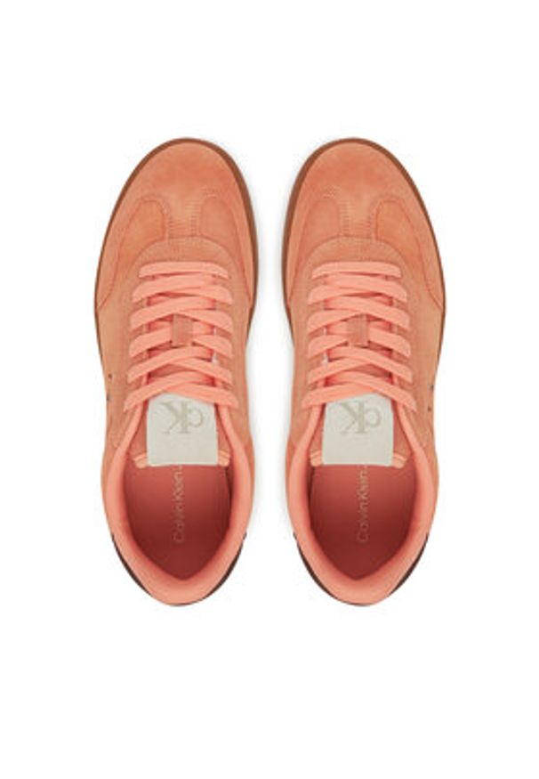 Calvin Klein Jeans Sneakersy Classic Cupsole Mix In YW0YW01767 Pomarańczowy. Kolor: pomarańczowy. Materiał: skóra