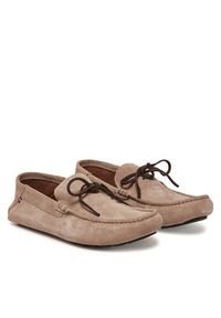 TOMMY HILFIGER - Tommy Hilfiger Mokasyny Hilfiger Folded Suede Driver FM0FM05385 Beżowy. Kolor: beżowy. Materiał: zamsz, skóra #4