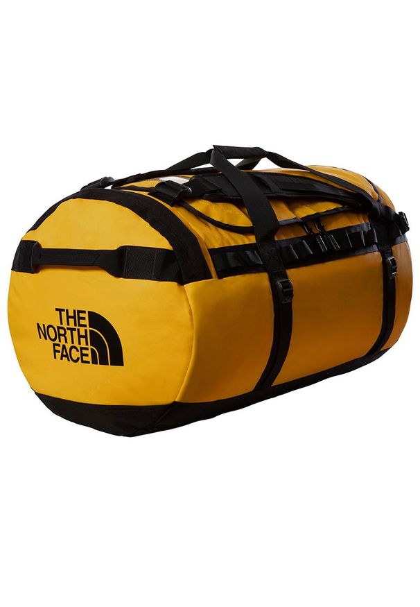 Torba The North Face Base Camp Duffel L 0A52SB4WP1 - żółta. Kolor: żółty. Materiał: nylon. Wzór: paski. Sport: fitness